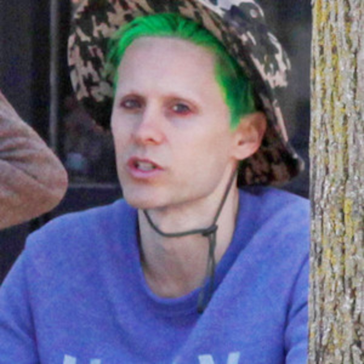 Jared Leto Unrecognizable With Green Hair No Eyebrows As The